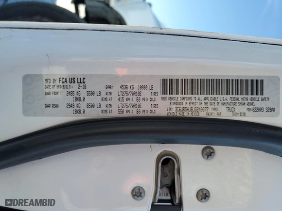2018 Ram 2500 Tradesman with VIN 3C6UR5HJ8JG240077, listed as a Copart auction lot 47812605 with 75,861 mi miles and Non Repairable. Bid and sale history available at carsss.com. Image 13.