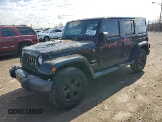 2014 Jeep Wrangler Unlimited Sahara with VIN 1C4BJWEG1EL107711, listed as a Copart auction lot 46976855 with 0 mi miles and Salvage Title. Bid and sale history available at carsss.com. Image 1.
