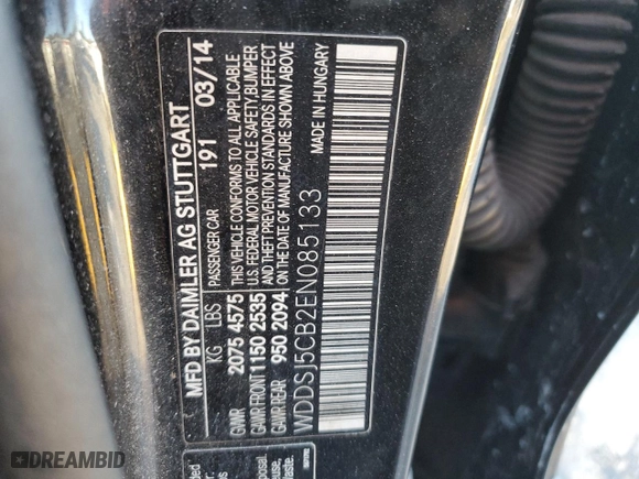 2014 Mercedes-Benz CLA-Class CLA 45 AMG with VIN WDDSJ5CB2EN085133, listed as a Copart auction lot 83028194 with 111,892 mi miles and Salvage Title. Bid and sale history available at carsss.com. Image 14.