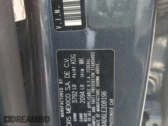 2020 Kia Forte LXS with VIN 3KPF24AD6LE208196, listed as a Copart auction lot 47940755 with 77,828 mi miles and Salvage Title. Bid and sale history available at carsss.com. Image 13.
