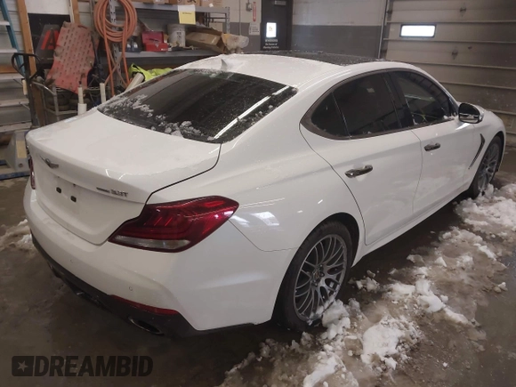 2020 Genesis G70 3.3T with VIN KMTG34LE6LU053580, listed as a IAAI auction lot 41220095 with 75,219 mi miles and . Bid and sale history available at DreamBid. Image 4.