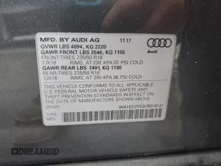2018 Audi Q3 Premium with VIN WA1ECCFS3JR019141, listed as a Copart auction lot 57819205 with 63,200 mi miles and Salvage title. Bid and sale history available at DreamBid. Image 13.