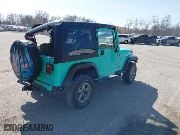 1997 Jeep Wrangler Sport with VIN 1J4FY19S2VP423426, listed as a IAAI auction lot 41734992 with 164,706 mi miles. Bid and sale history available at carsss.com. Image 4.
