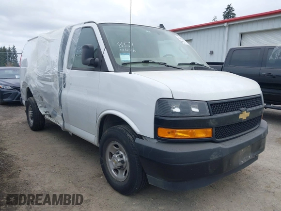 2023 Chevrolet Express Cargo with VIN 1GCWGAFP4P1176442, listed as a IAAI auction lot 42109509 with 42,680 mi miles and . Bid and sale history available at DreamBid. Image 1.