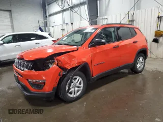 2018 Jeep Compass Sport with VIN 3C4NJCAB1JT181411, listed as a Copart auction lot 56892765 with 64,403 mi miles and Salvage title. Bid and sale history available at DreamBid. Image 1.