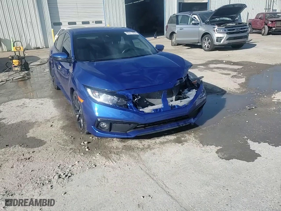 2019 Honda Civic Sedan Sport with VIN 19XFC2F84KE008123, listed as a Copart auction lot 48911895 with 112,196 mi miles and Salvage Title. Bid and sale history available at carsss.com. Image 14.