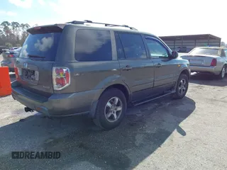 2006 Honda Pilot EX-L with VIN 2HKYF18786H506289, listed as a IAAI auction lot 41507906 with 283,470 mi miles and . Bid and sale history available at DreamBid. Image 4.