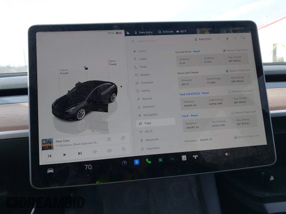 2022 Tesla Model 3 Long Range with VIN 5YJ3E1EB6NF343869, listed as a IAAI auction lot 41826077 with 36,643 mi miles and . Bid and sale history available at DreamBid. Image 7.