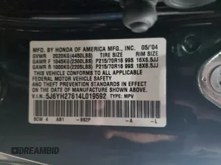 2004 Honda Element EX with VIN 5J6YH27614L019592, listed as a Copart auction lot 53577105 with 113,909 mi miles and Clean Title. Bid and sale history available at DreamBid. Image 13.
