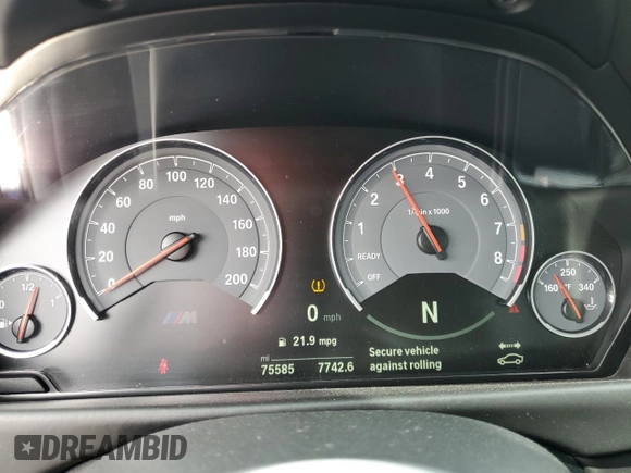 2019 BMW M4 CS with VIN WBS3S7C55KAC09752, listed as a Copart auction lot 46667005 with 75,585 mi miles and Salvage Title. Bid and sale history available at carsss.com. Image 9.