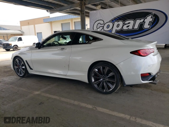 2021 Infiniti Q60 Red Sport 400 with VIN JN1FV7LK3MM530224, listed as a Copart auction lot 55362205 with 17,245 mi miles and Salvage title. Bid and sale history available at DreamBid. Image 2.