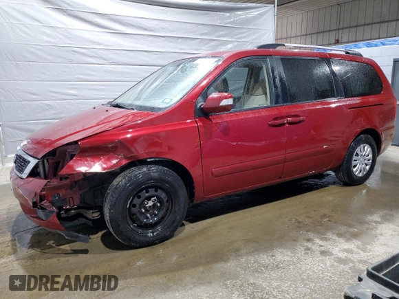 2012 Kia Sedona LX with VIN KNDMG4C71C6418257, listed as a Copart auction lot 49045125 with 65,836 mi miles and Salvage Title. Bid and sale history available at carsss.com. Image 1.