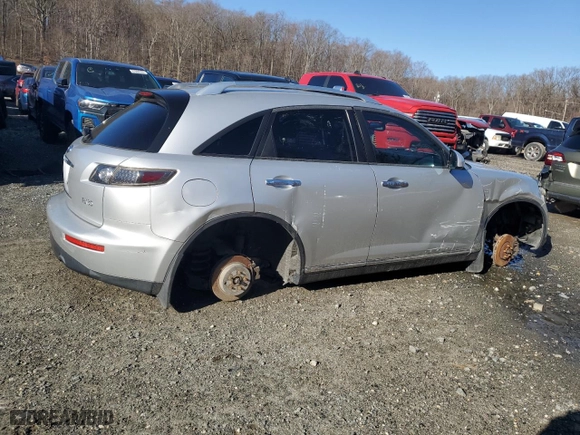 2006 Infiniti FX35 with VIN JNRAS08W06X200769, listed as a Copart auction lot 49958185 with 0 mi miles and Salvage Title. Bid and sale history available at carsss.com. Image 3.