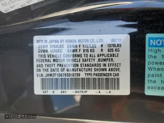 2011 Honda CR-Z EX with VIN JHMZF1D67BS015739, listed as a Copart auction lot 73052234 with 141,069 mi miles and Clean Title. Bid and sale history available at carsss.com. Image 12.