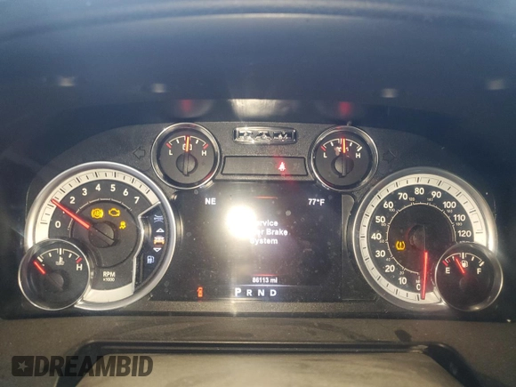 2017 Ram 1500 Laramie with VIN 1C6RR7VT3HS572714, listed as a Copart auction lot 53713475 with 86,113 mi miles and Salvage title. Bid and sale history available at DreamBid. Image 9.