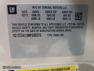 2011 Chevrolet Malibu LT w/1LT with VIN 1G1ZC5E13BF305370, listed as a Copart auction lot 53506645 with 113,458 mi miles and Clean Title. Bid and sale history available at carsss.com. Image 12.
