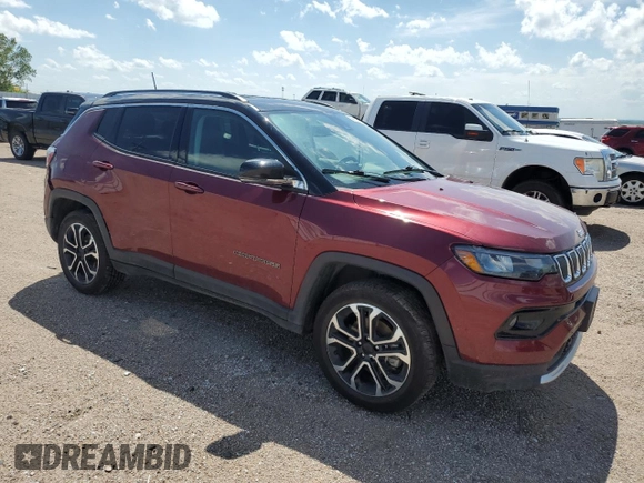 2022 Jeep Compass Limited with VIN 3C4NJDCBXNT159383, listed as a Copart auction lot 62136695 with 59,429 mi miles and Salvage title. Bid and sale history available at DreamBid. Image 4.