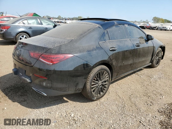 2021 Mercedes-Benz CLA with VIN W1K5J4HB0MN148678, listed as a Copart auction lot 71863984 with 115,939 mi miles and Salvage Title. Bid and sale history available at carsss.com. Image 3.