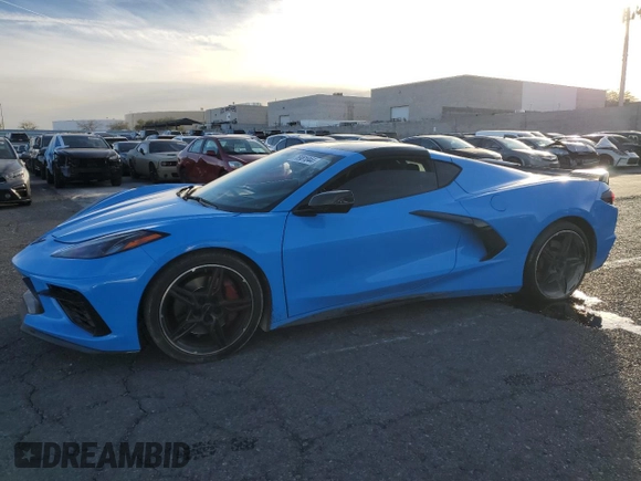 2021 Chevrolet Corvette 3LT with VIN 1G1YC2D45M5118887, listed as a Copart auction lot 76981044 with 0 mi miles and Salvage Title. Bid and sale history available at carsss.com. Image 1.