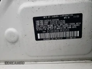 2020 Subaru WRX Premium with VIN JF1VA1B69L9830203, listed as a Copart auction lot 46345755 with 59,252 mi miles and Salvage title. Bid and sale history available at DreamBid. Image 12.