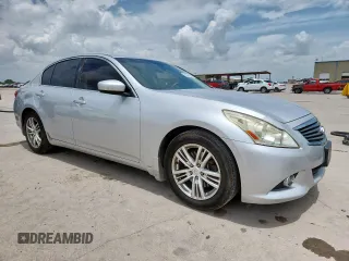 2012 Infiniti G25 Journey with VIN JN1DV6AP5CM810712, listed as a Copart auction lot 63516025 with 177,219 mi miles and Salvage title. Bid and sale history available at DreamBid. Image 4.
