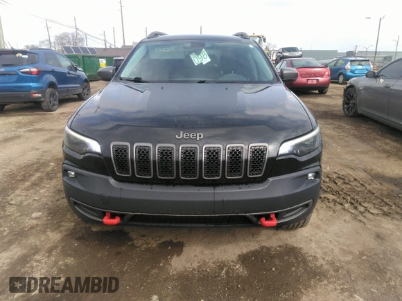 2019 Jeep Cherokee Trailhawk with VIN 1C4PJMBX1KD331128, listed as a IAAI auction lot 41983976 with 110,190 mi miles and . Bid and sale history available at DreamBid. Image 12.
