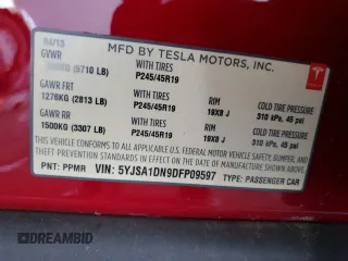 2013 Tesla Model S with VIN 5YJSA1DN9DFP09597, listed as a Copart auction lot 60174125 with 138,668 mi miles and Clean title. Bid and sale history available at DreamBid. Image 12.