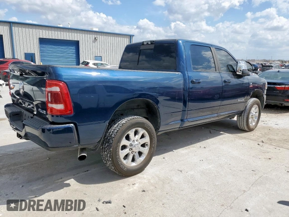 2023 Ram 2500 Laramie with VIN 3C6UR5FL8PG614782, listed as a Copart auction lot 50772975 with 23,764 mi miles and Salvage Title. Bid and sale history available at carsss.com. Image 3.