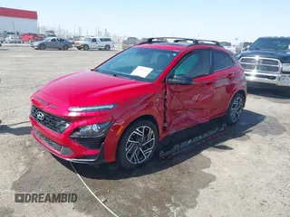 2023 Hyundai Kona N Line with VIN KM8K33A39PU951418, listed as a IAAI auction lot 41834000 with 31,046 mi miles and . Bid and sale history available at carsss.com. Image 18.