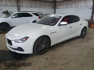 2017 Maserati Ghibli with VIN ZAM57XSL3H1224219, listed as a Copart auction lot 66031124 with 49,263 mi miles and Salvage Title. Bid and sale history available at carsss.com. Image 1.