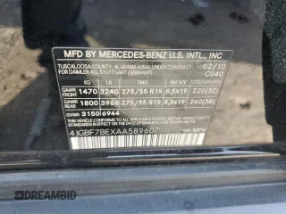2010 Mercedes-Benz GL-Class GL 450 with VIN 4JGBF7BEXAA589607, listed as a Copart auction lot 65849184 with 251,284 mi miles and Salvage Title. Bid and sale history available at carsss.com. Image 12.
