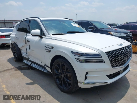 2024 Genesis GV80 z VIN KMUHCESC8RU166378, wystawiony jako IAAI lot #42260945 z przebiegiem 32 119 mil mil oraz . Historia ofert i sprzedaży dostępna na DreamBid. Obrazek 1.