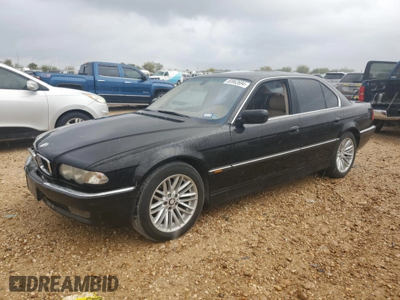 2000 BMW 7 Series 740i with VIN WBAGG8342YDN79307, listed as a Copart auction lot 80962694 with 166,520 mi miles and Clean title. Bid and sale history available at DreamBid. Image 1.