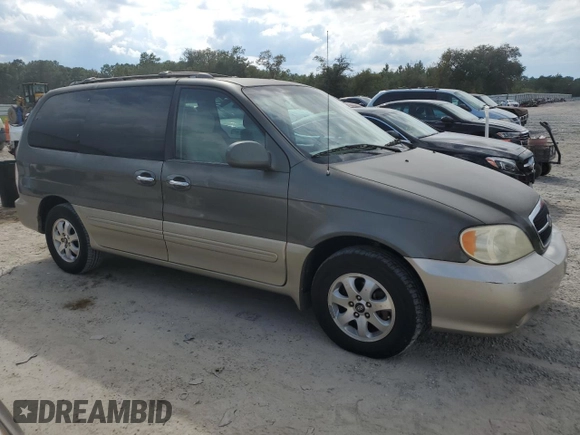 2004 Kia Sedona LX with VIN KNDUP131346575851, listed as a Copart auction lot 73614194 with 153,928 mi miles and Salvage Title. Bid and sale history available at carsss.com. Image 4.