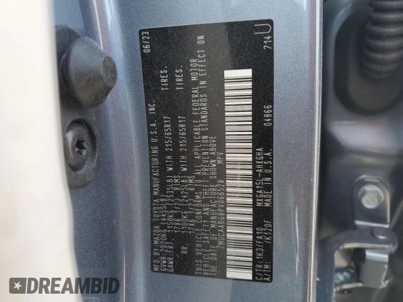 2023 Toyota Corolla Cross LE with VIN 7MUCAABG8PV066528, listed as a Copart auction lot 58902095 with 14,190 mi miles and Salvage title. Bid and sale history available at DreamBid. Image 14.