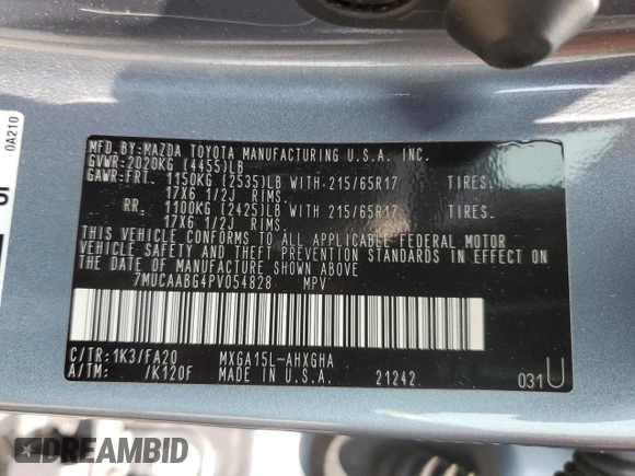 2023 Toyota Corolla Cross LE with VIN 7MUCAABG4PV054828, listed as a Copart auction lot 59466855 with 23,884 mi miles and Salvage title. Bid and sale history available at DreamBid. Image 13.