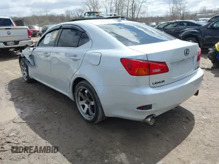 2007 Lexus IS 250 with VIN JTHCK262472019451, listed as a IAAI auction lot 41948899 with 120,637 mi miles. Bid and sale history available at carsss.com. Image 3.