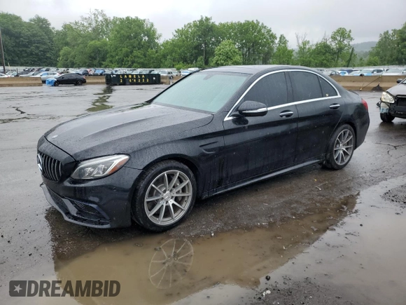 2018 Mercedes-Benz C 63 AMG with VIN 55SWF8GBXJU273169, listed as a Copart auction lot 60124405 with 55,440 mi miles and Salvage title. Bid and sale history available at DreamBid. Image 1.