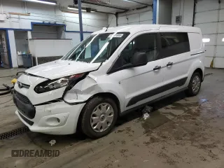 2015 Ford Transit Connect XLT with VIN NM0LE7F72F1208229, listed as a Copart auction lot 44481655 with 43,400 mi miles and Salvage title. Bid and sale history available at DreamBid. Image 1.