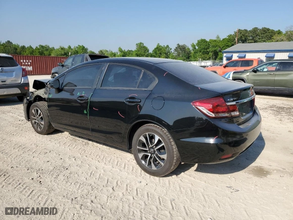 2013 Honda Civic Sdn LX with VIN 19XFB2F50DE211571, listed as a Copart auction lot 52723105 with 0 mi miles and Salvage Title. Bid and sale history available at carsss.com. Image 2.