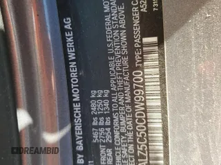 2012 BMW 6 Series z VIN WBALZ5C50CDW99700, wystawiony jako Copart lot #54983705 z przebiegiem Nie podano mil oraz Tytuł czysty. Historia ofert i sprzedaży dostępna na DreamBid. Obrazek 12.