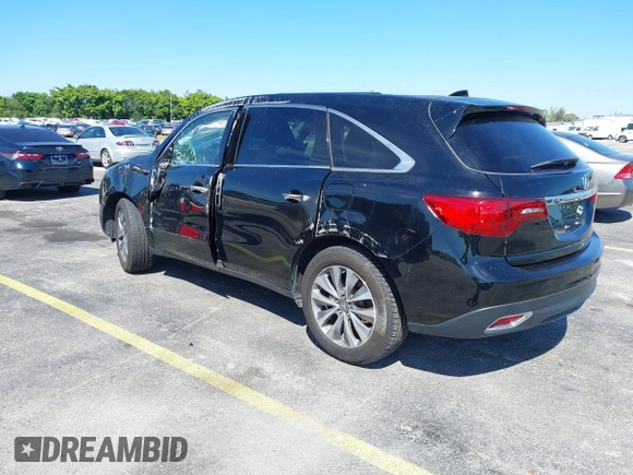 2016 Acura MDX w/Tech with VIN 5FRYD3H4XGB011596, listed as a IAAI auction lot 41692631 with 43,615 mi miles. Bid and sale history available at carsss.com. Image 3.