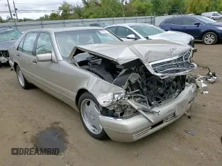 1999 Mercedes-Benz S-Class with VIN WDBGA43G3XA428658, listed as a Copart auction lot 72226714 with 131,441 mi miles and Salvage Title. Bid and sale history available at carsss.com. Image 10.
