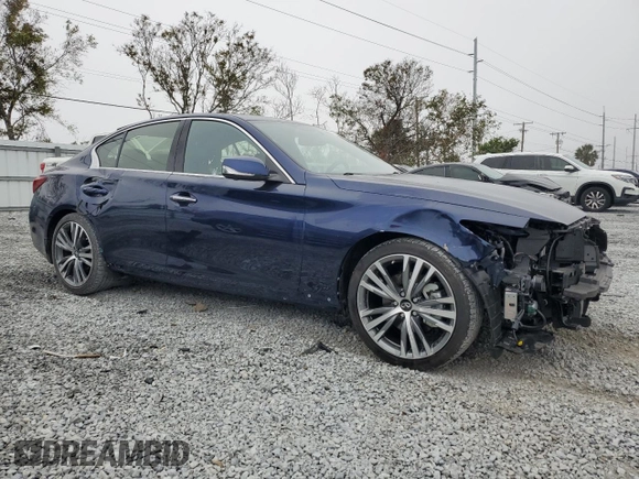 2021 Infiniti Q50 Sensory with VIN JN1EV7CP7MM703492, listed as a Copart auction lot 86268244 with 21,554 mi miles and Salvage title. Bid and sale history available at DreamBid. Image 4.