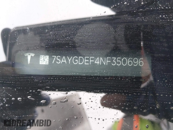 2022 Tesla Model Y Performance z VIN 7SAYGDEF4NF350696, wystawiony jako IAAI lot #41662924 z przebiegiem 36 747 mil mil oraz . Historia ofert i sprzedaży dostępna na DreamBid. Obrazek 9.