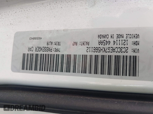 2019 Chrysler 300 Limited with VIN 2C3CCAEG7KH566112, listed as a IAAI auction lot 41542346 with 63,476 mi miles and . Bid and sale history available at DreamBid. Image 9.