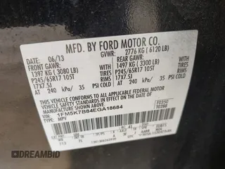 2014 Ford Explorer z VIN 1FM5K7B84EGA18684, wystawiony jako IAAI lot #42206323 z przebiegiem 96 853 mil mil oraz . Historia ofert i sprzedaży dostępna na DreamBid. Obrazek 9.
