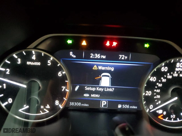 2019 Nissan Murano SV with VIN 5N1AZ2MJ7KN148267, listed as a Copart auction lot 44539455 with 38,308 mi miles and Salvage Title. Bid and sale history available at carsss.com. Image 9.