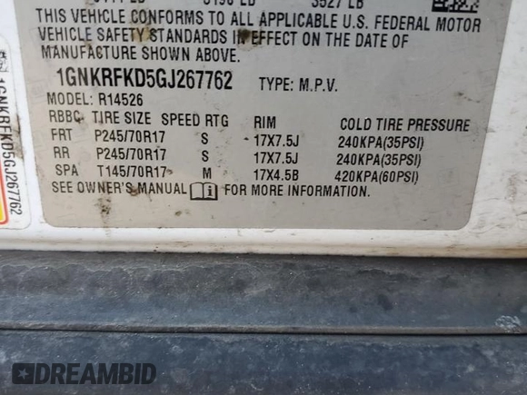 2016 Chevrolet Traverse LS with VIN 1GNKRFKD5GJ267762, listed as a Copart auction lot 88029005 with Not Provided miles and Salvage Title. Bid and sale history available at carsss.com. Image 13.