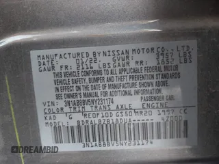 2022 Nissan Sentra S with VIN 3N1AB8BV5NY231174, listed as a IAAI auction lot 41588061 with 95,448 mi miles. Bid and sale history available at carsss.com. Image 9.